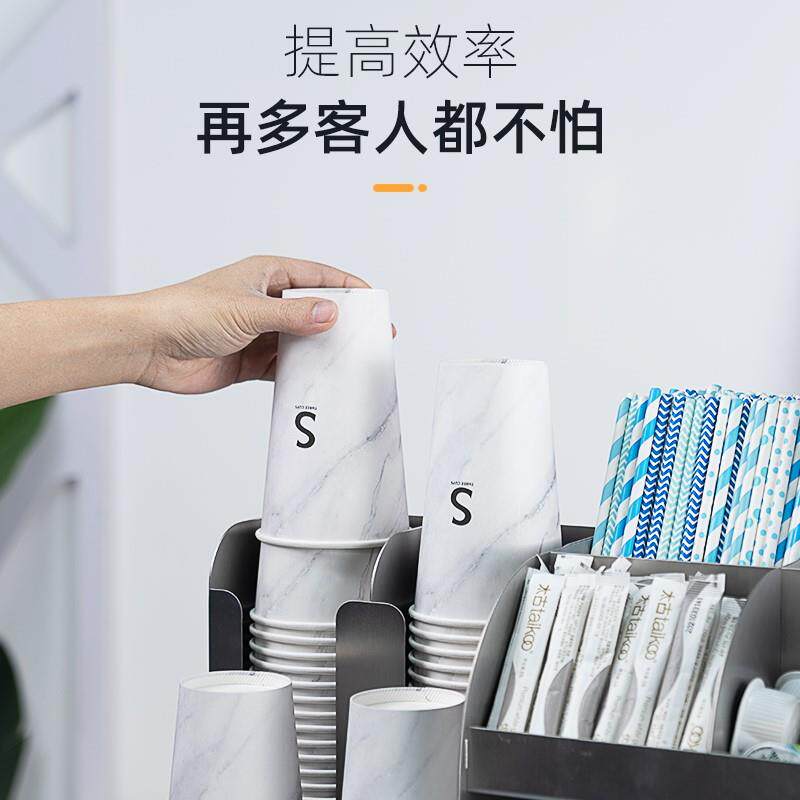 果纳纸杯架展示架电影院吧台取餐区一次性餐具用品不锈钢收纳套装