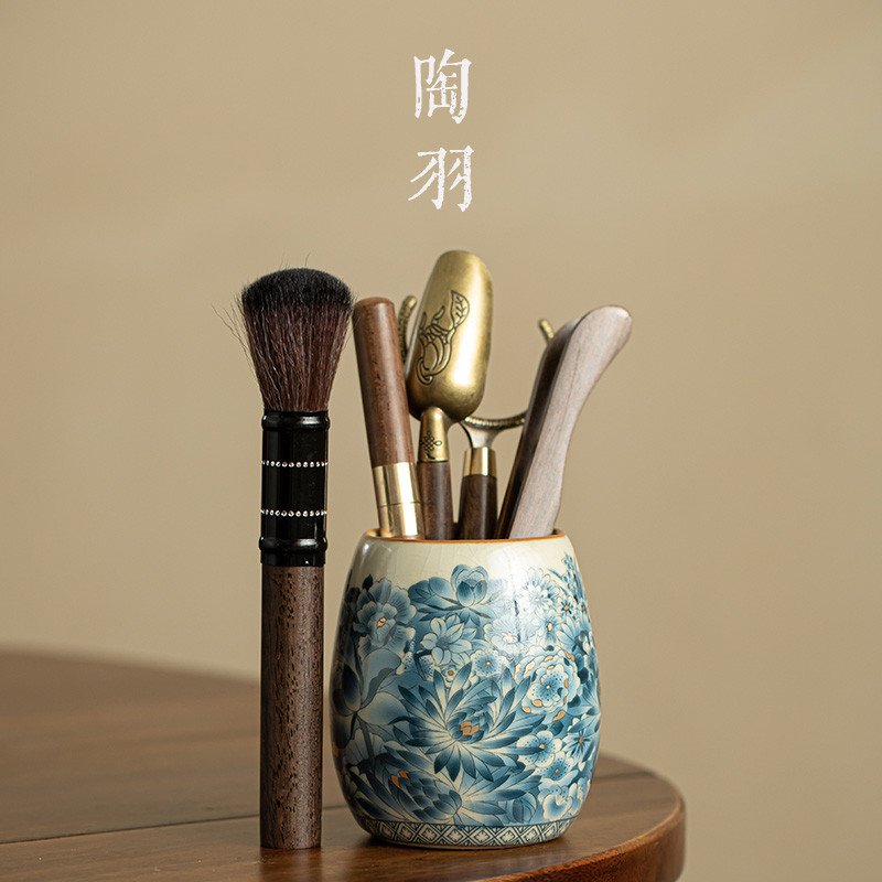陶瓷汝窑万花茶道六君子功夫茶具用配件泡茶工具茶刀茶夹茶刷勺