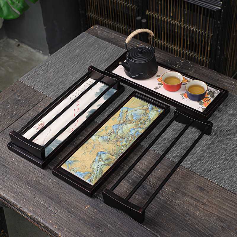 竹制吸水茶杯架功夫茶具配件吸水茶盘晾杯收纳架水杯架杯垫杯托