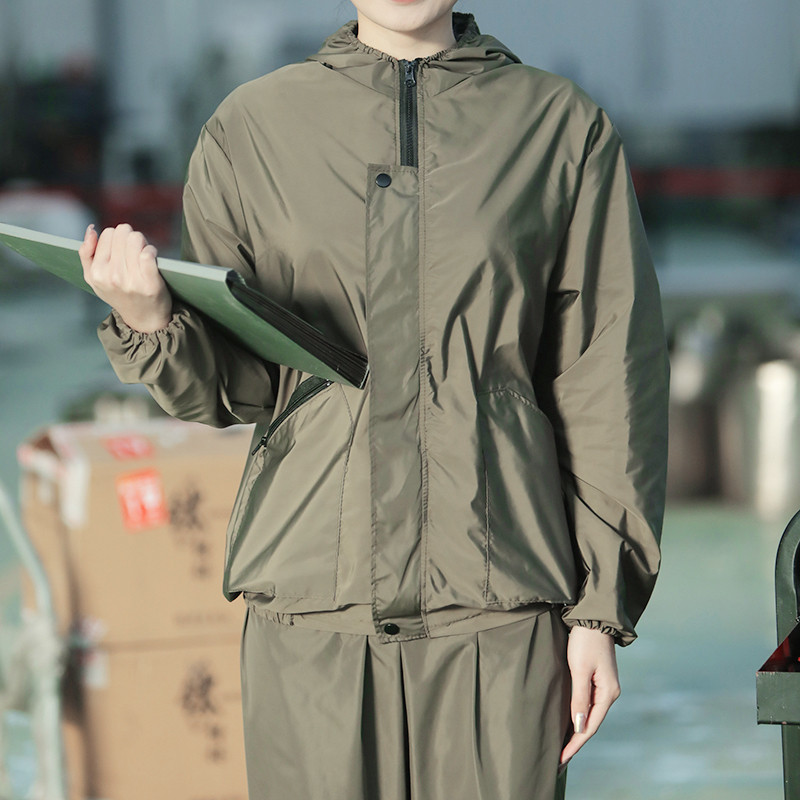 防尘防水工作服分体连帽无尘服男女全身防护服户外养殖喷漆打磨