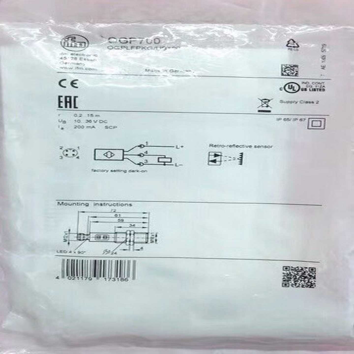 IFM OGP700 易福门激光镜面反射传感器 OGPL~询价