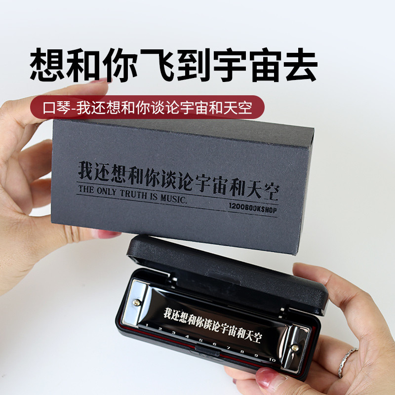 12xx口琴初学者入门十孔口琴全音阶布鲁斯复音口琴正品小乐器