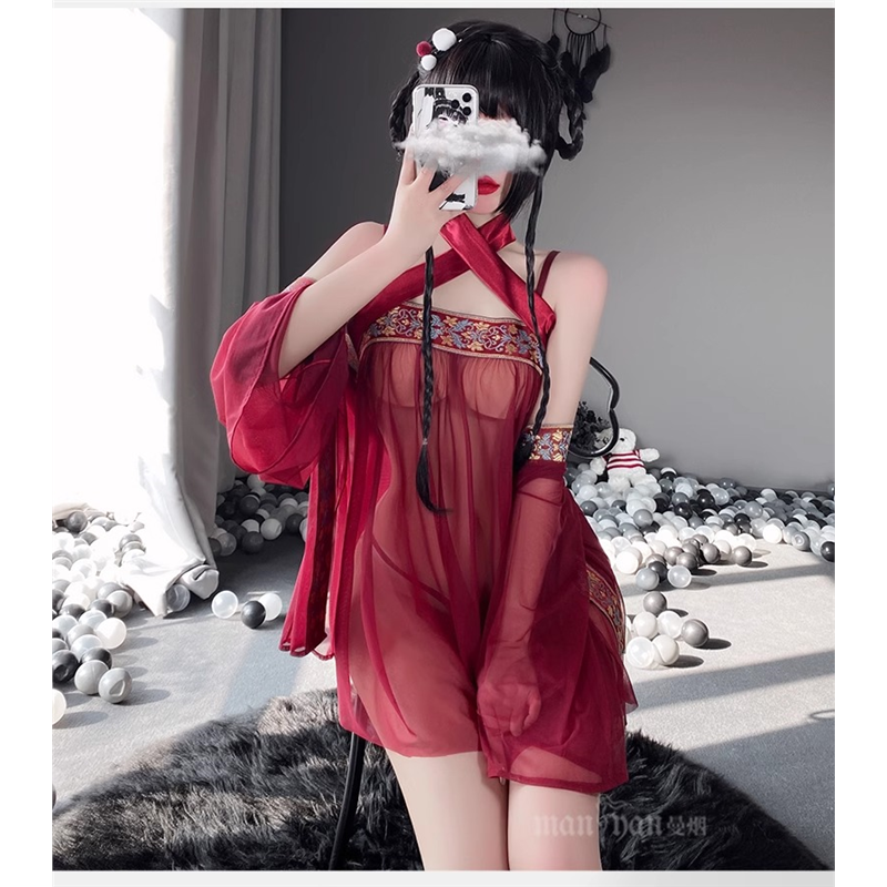 寝服款女公主汉服古风超仙性感古代睡裙贵妃古装睡衣宫廷内衣情调