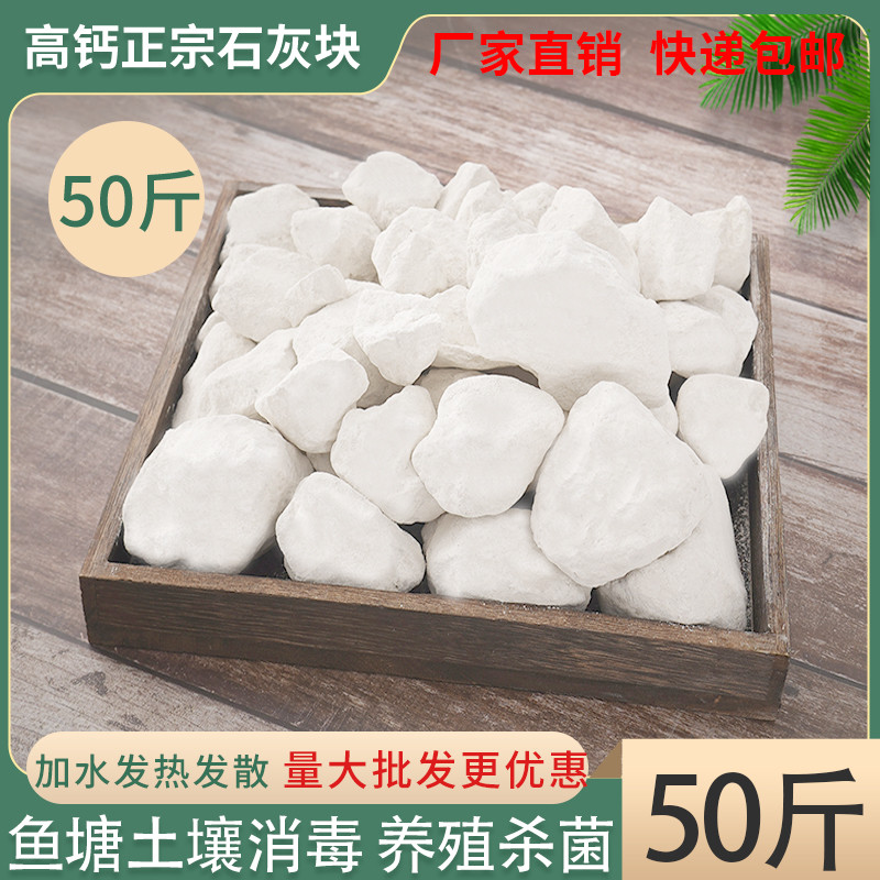 生石灰块50斤土壤消毒吸湿鱼塘养殖刷树杀菌净水袋装干燥剂室内