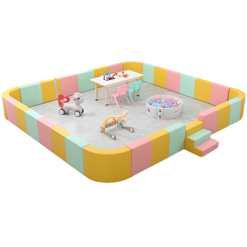 儿童防撞海洋球池游乐场软包沙池围栏室内波波池幼儿园软体游戏区