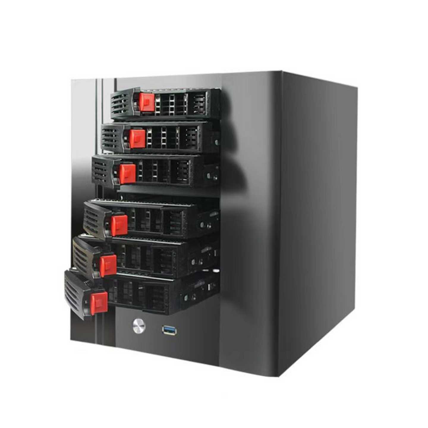 议价nas6盘位机箱+B365itx主板+航嘉1u额定150W电适用