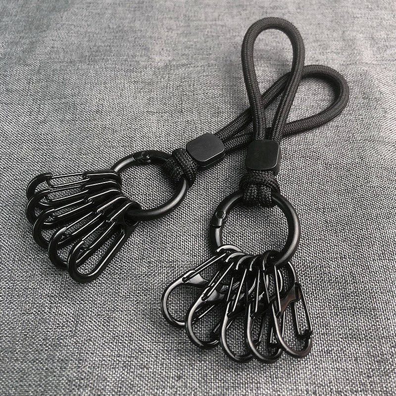 金属8字扣S型弹簧扣户外登山背包挂钩黑色防丢便携汽车挂件钥