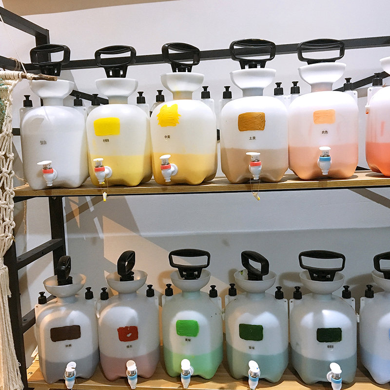 全新款加厚型自助画室颜料桶丙烯颜料分装桶按压式带龙头颜料桶DI