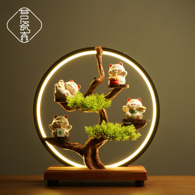 创意招财猫摆件店铺前台办公室发财猫家居客厅入户玄关柜子装饰