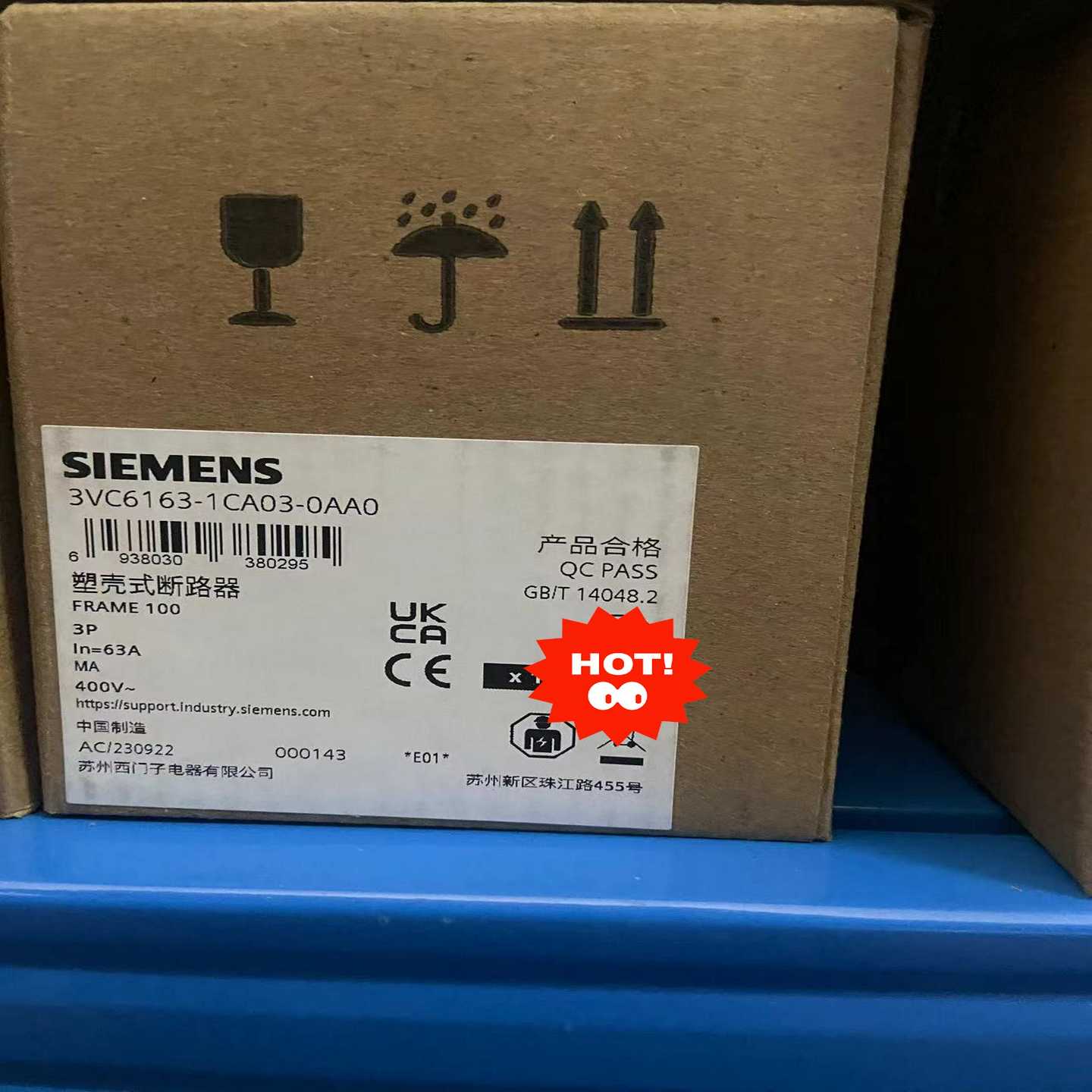 3VC6163-1CA03-0AA0塑壳断路器询价