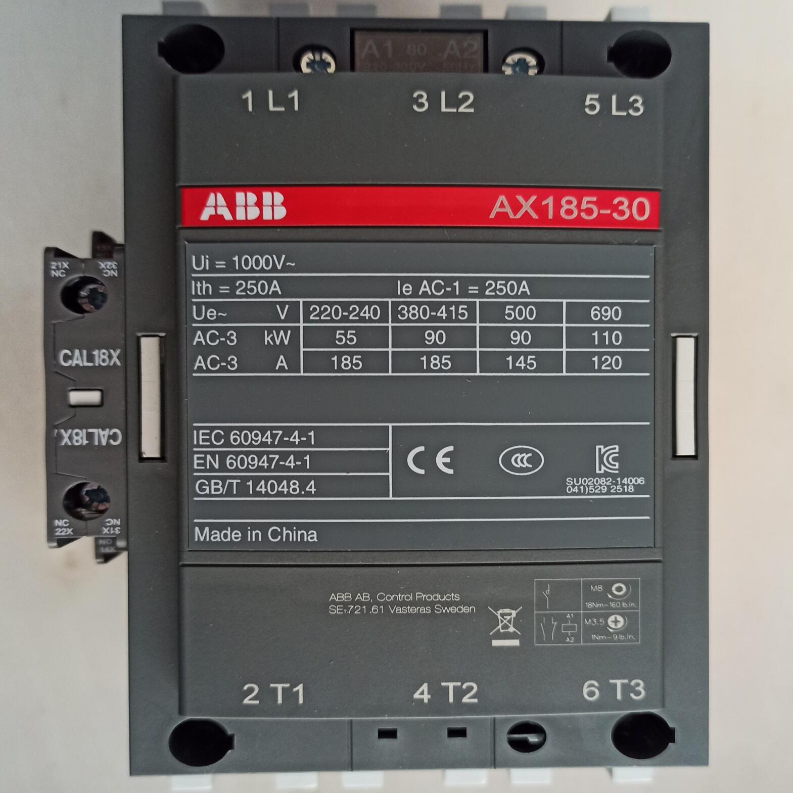 ABB交流接触器AX185-30-11（电子设备）