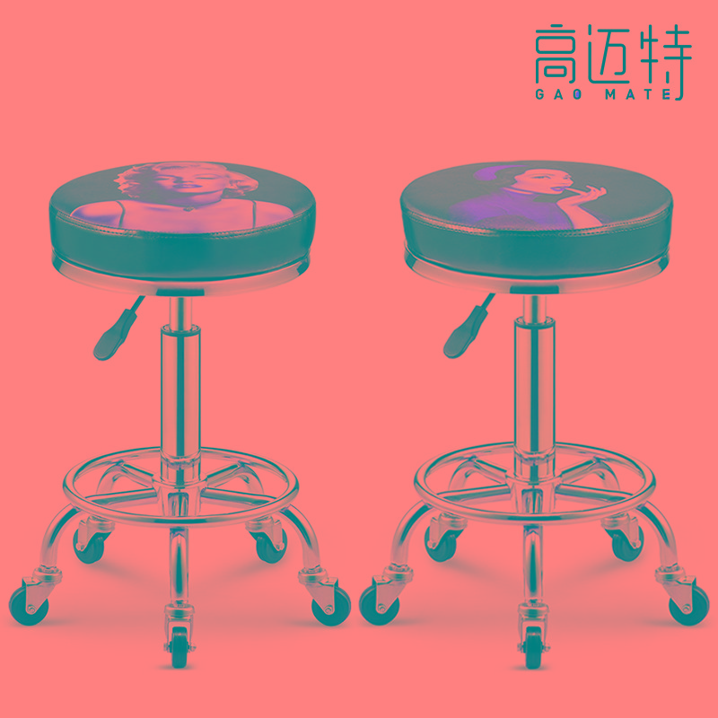 美容凳理发店椅子美发凳旋转包邮升降圆凳子美甲凳滑轮发廊大工凳