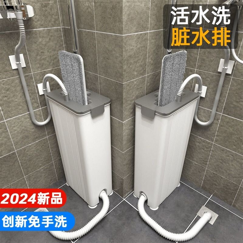 免手洗平板洗衣机拖把家用拖地神器拖把桶一拖净自动刮水厨房