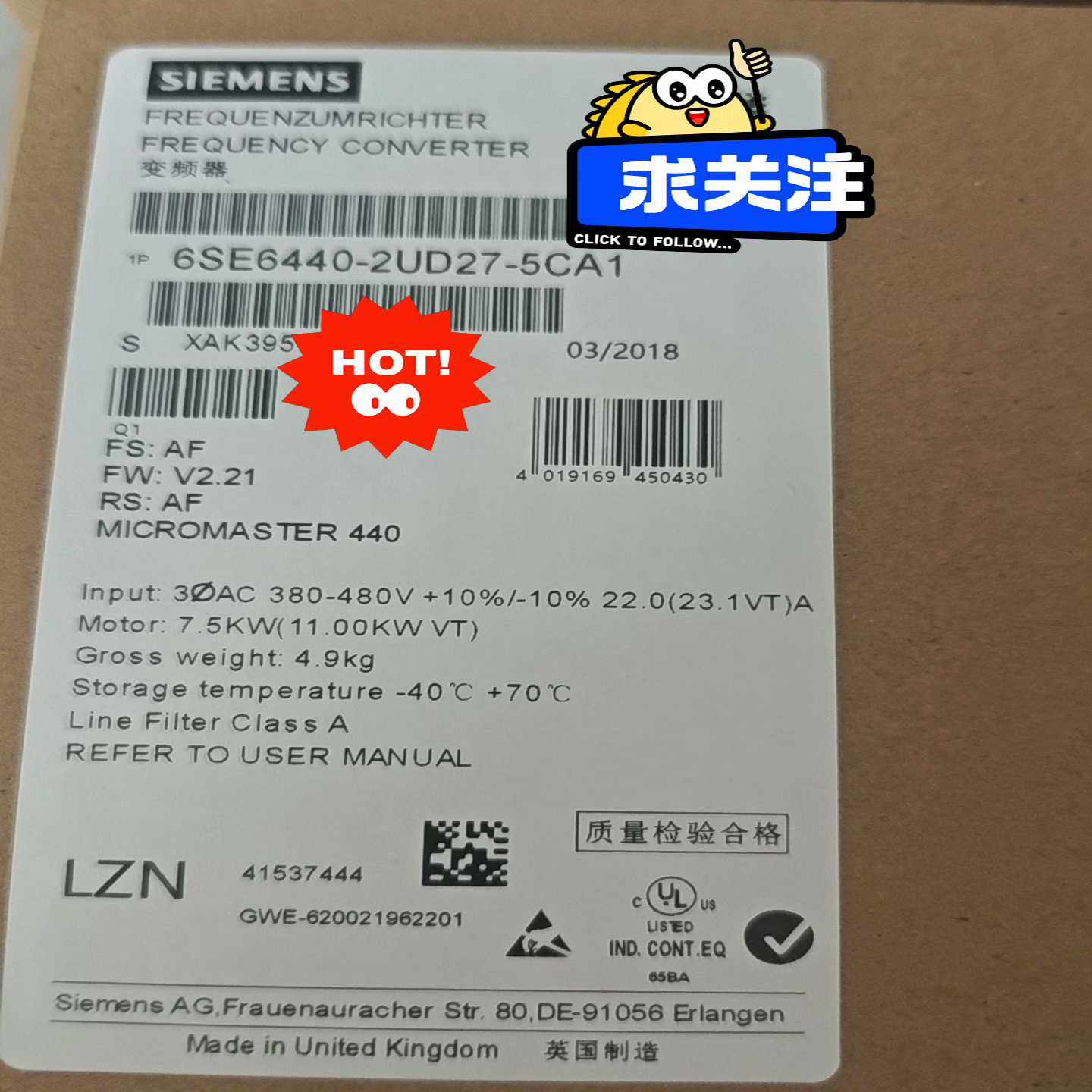 (询价)6SE6440-2UD27-5CA1  MM440
