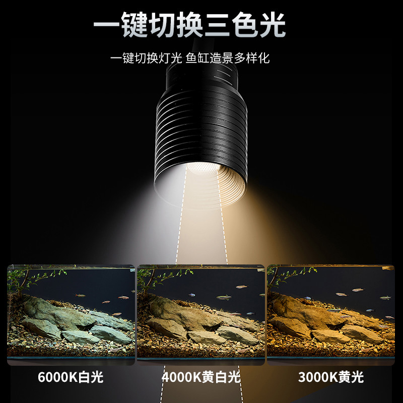 鱼缸灯变焦射灯led水草灯溪流小型鱼缸专用照明爆藻南美缸观赏灯