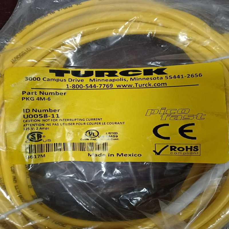 议价~TURCK图尔克连接线(4孔) PKG 4M- 6，U005