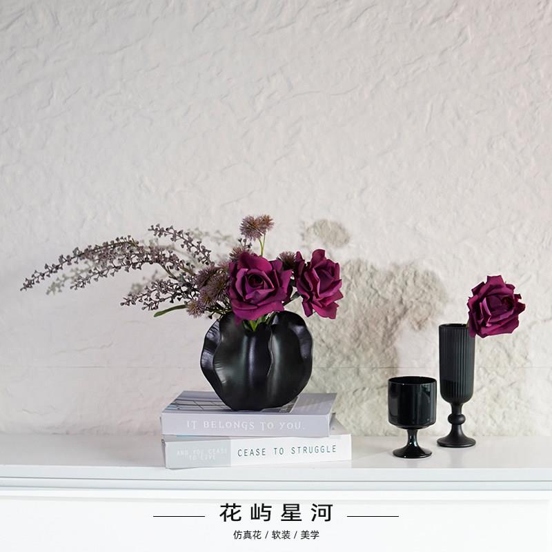 花屿星河仿真花手感保湿玫瑰花客厅餐桌桌面装饰品室内摆件摆设