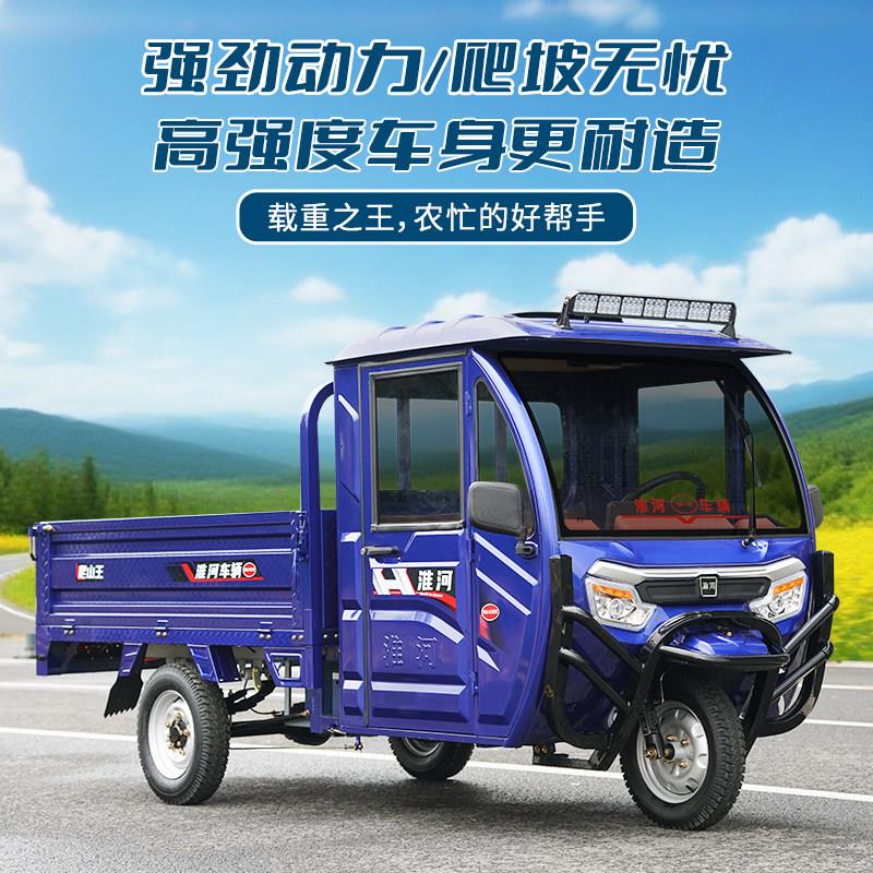 淮河牌电动三轮车加长车厢家用电瓶车拉货厂家直销农用货车载重王