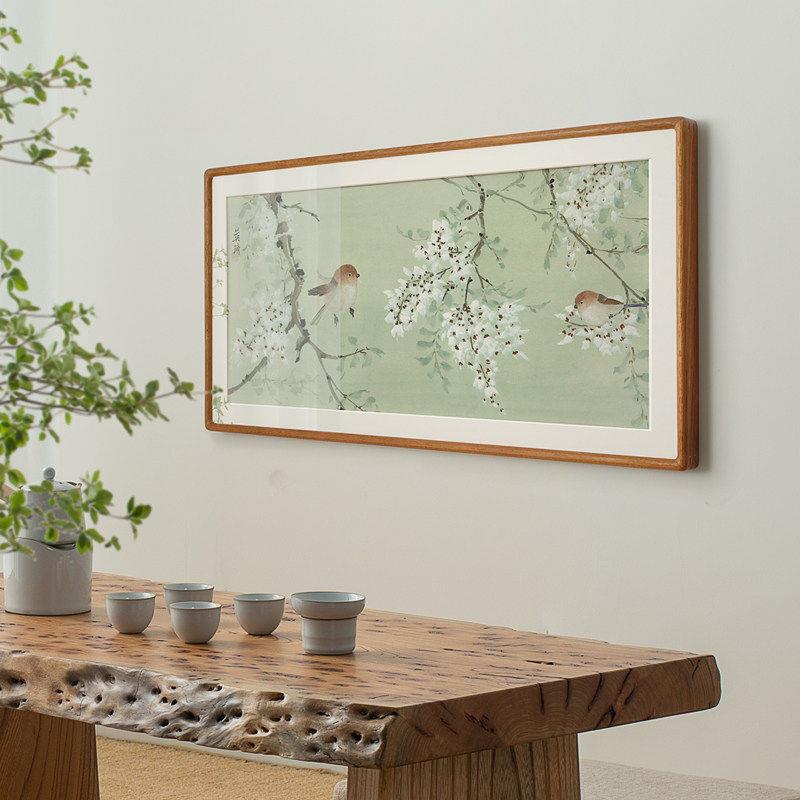 新中式花鸟装饰画客厅悬挂画框有框画可定制优雅壁画