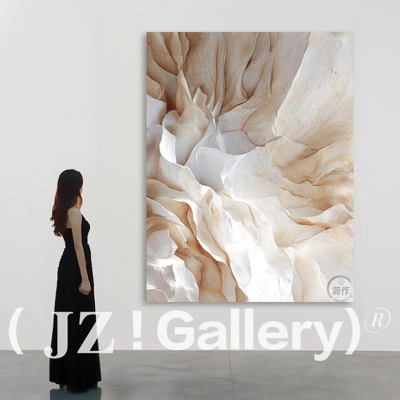 JZ《融心》客厅现代轻奢木雕装饰画玄关立体挂画别墅走廊创意壁画