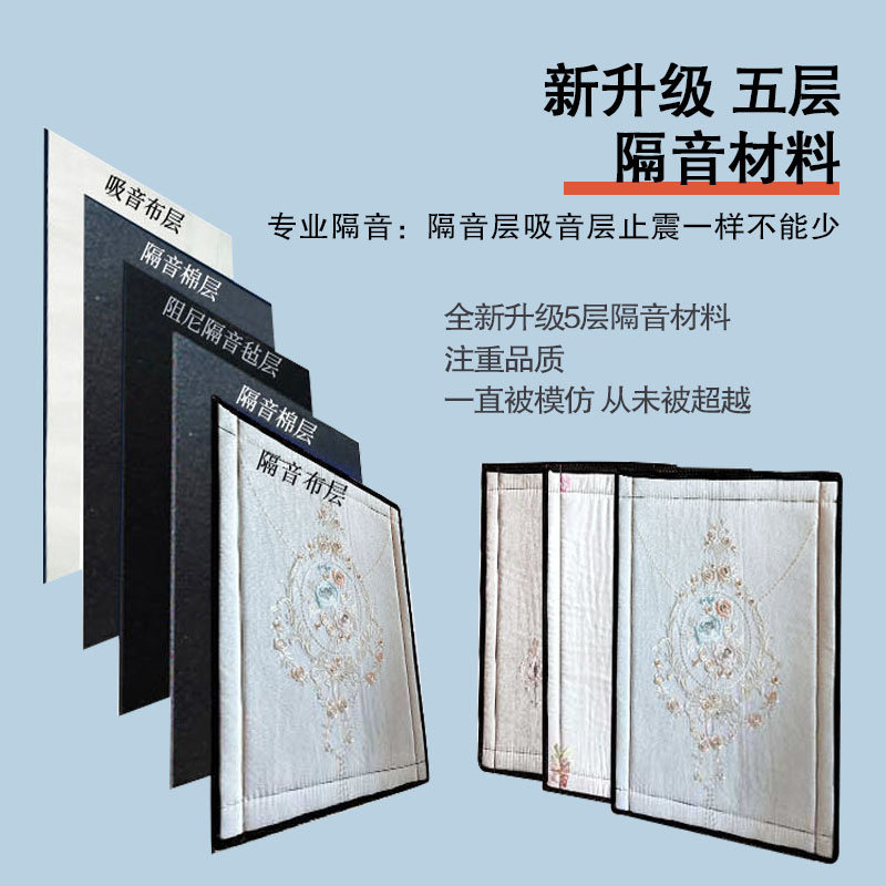 超强专业隔音门贴入户门隔音玻璃门卧室门卧室房门隔音棉拉门