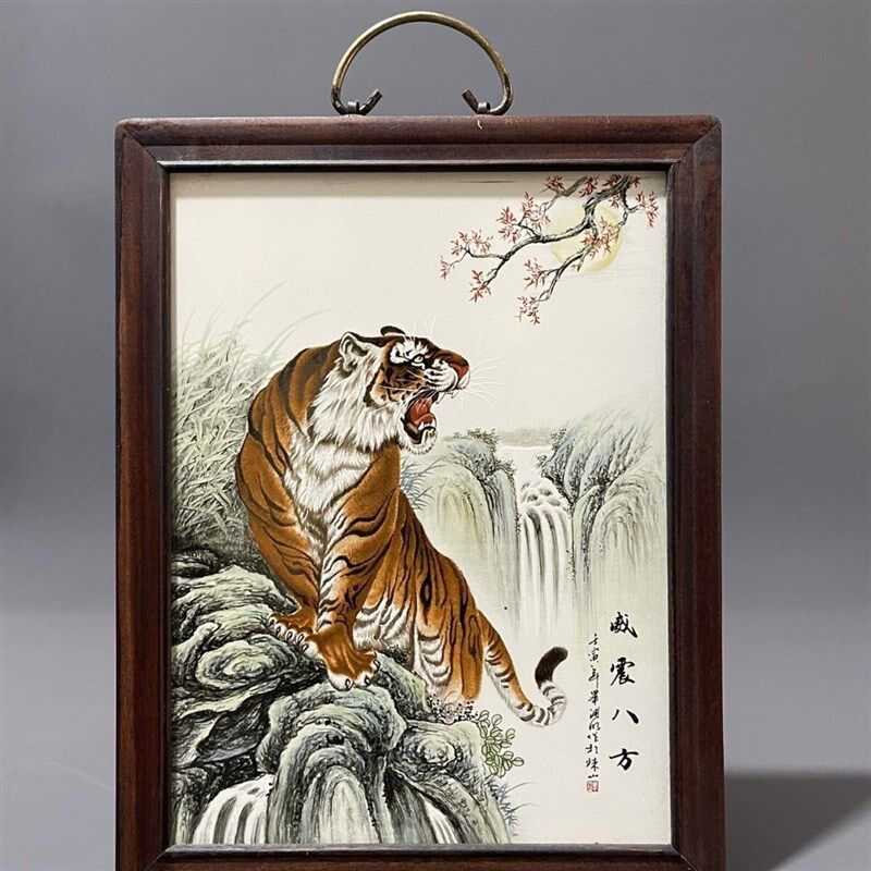 特价清仓处理一批实木民国时期景德镇瓷板画老式画怀旧墙壁装饰品