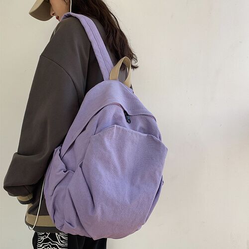 书包女ins风复古森系帆布双肩包日系原宿高中大学生简约百搭背包