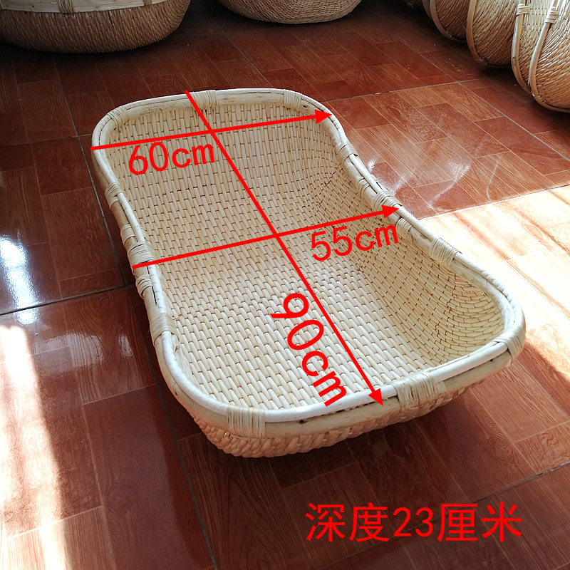 柳编长方形笸箩藤编收纳筐柳条编织簸箩馒头筐竹编家用现捞卤菜筐