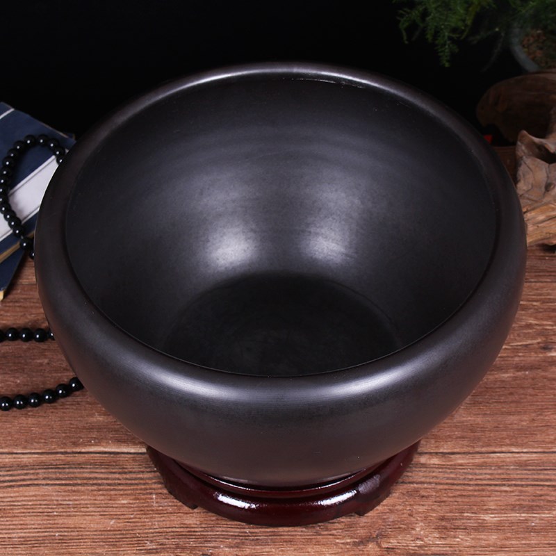 睡莲碗莲盆缸专用陶瓷大号土培植物 一叶莲荷花盆铜钱草水培器皿
