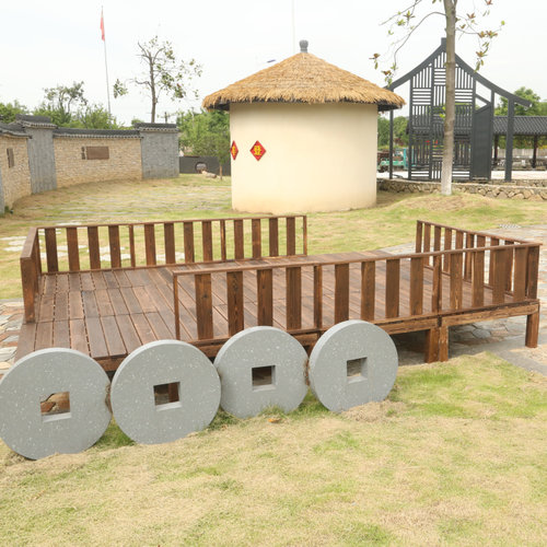 户外防腐木地板大型景观平台纯实木碳化花园露台婚庆临时移动舞台