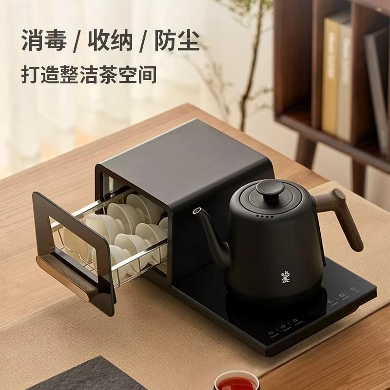 鸣盏全自动加水变频恒温电热烧水茶壶 带消毒柜嵌入式茶台All