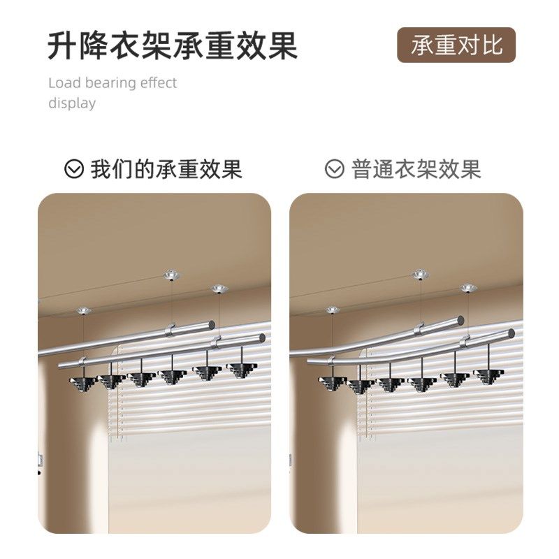 包安装防风手摇晾衣架双杆阳台晒衣架家用伸缩升降晾衣杆手摇器