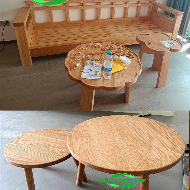 红白橡木实木板材定制桌面diy木板底座隔板吧台板飘窗楼梯踏步板