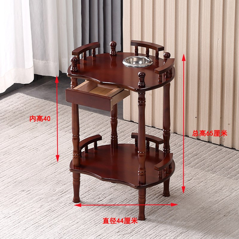麻将机茶几双层加厚麻将桌旁边角几烟缸茶楼棋牌室茶几专用茶水架