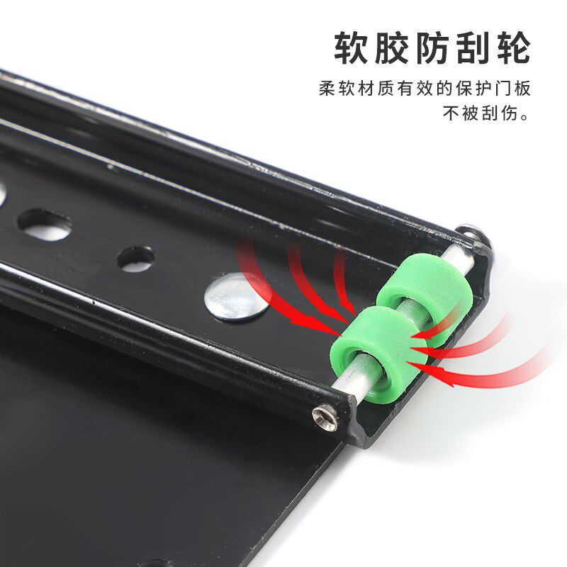 隐藏回旋门轨道衣橱柜门侧装倒插入式伸缩折叠滑轨口袋门五金配件