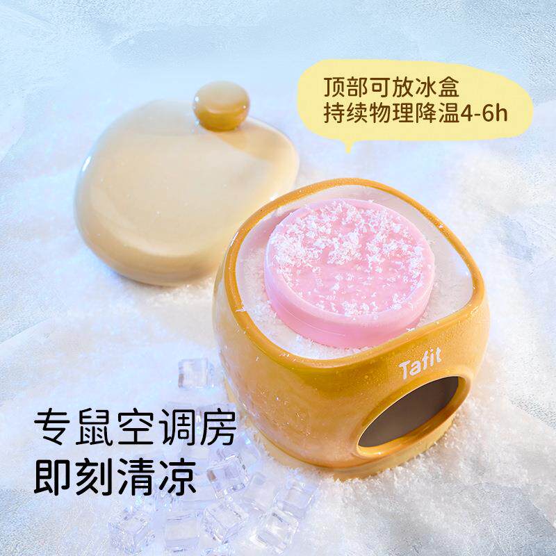 仓鼠陶瓷窝冰窝套装降温金丝熊躲避雪屋冰盒造景用品小宠保暖屋
