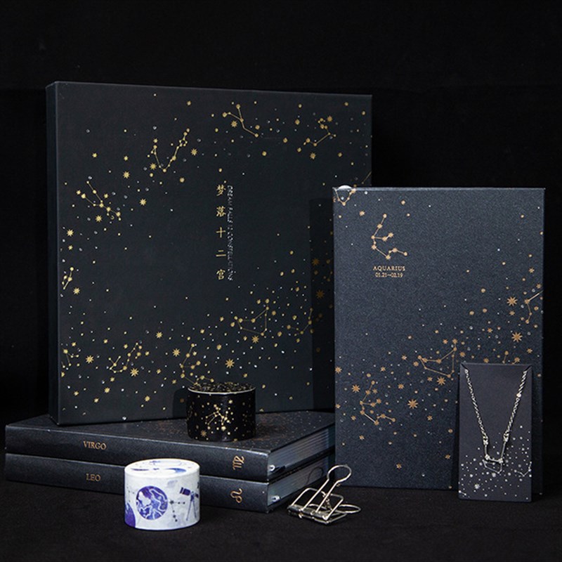 梦落十二宫十二星座手帐本礼盒生日礼物专属唯美项链笔记本子套装