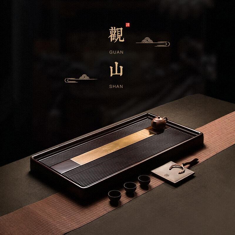 黑檀木天然电木茶盘整块高端功夫原木客厅家用高档纯实木精品茶海