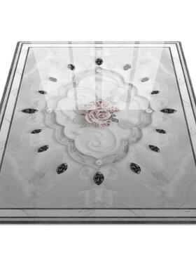 简欧式客厅玫瑰拼花瓷砖白色入户玄关别墅大厅进门拼图造型地板砖