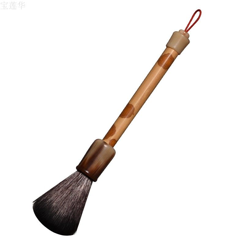 袖珍红湘妃竹养壶笔 小巧刷壶笔 老料竹壶刷子养茶壶毛笔茶道配件