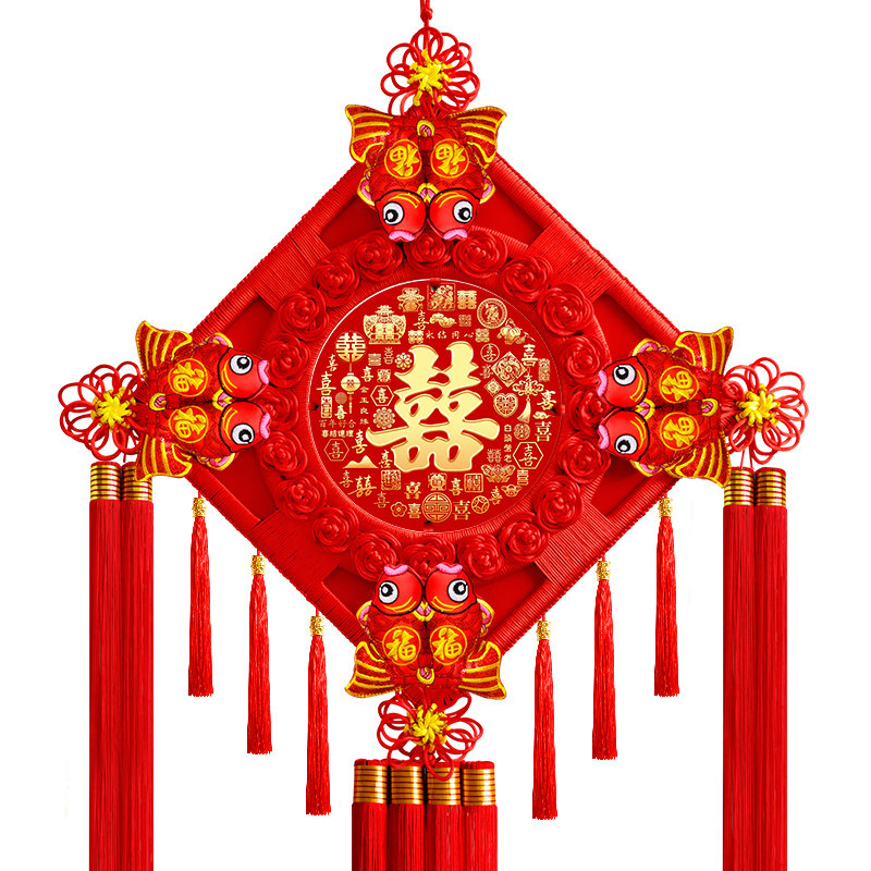 中国结喜字结婚囍百喜图婚礼搭配婚房装饰布置礼品送礼挂饰挂件