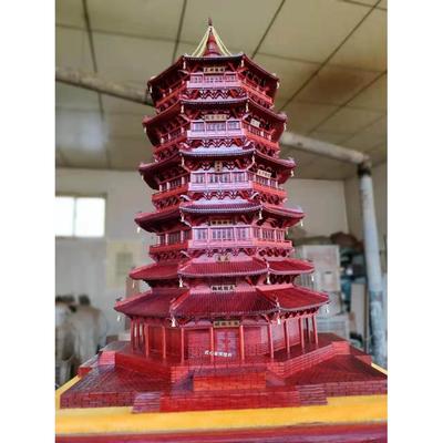 手工应县木塔模型摆件木质工艺品软装装饰品家居客厅办公室摆件