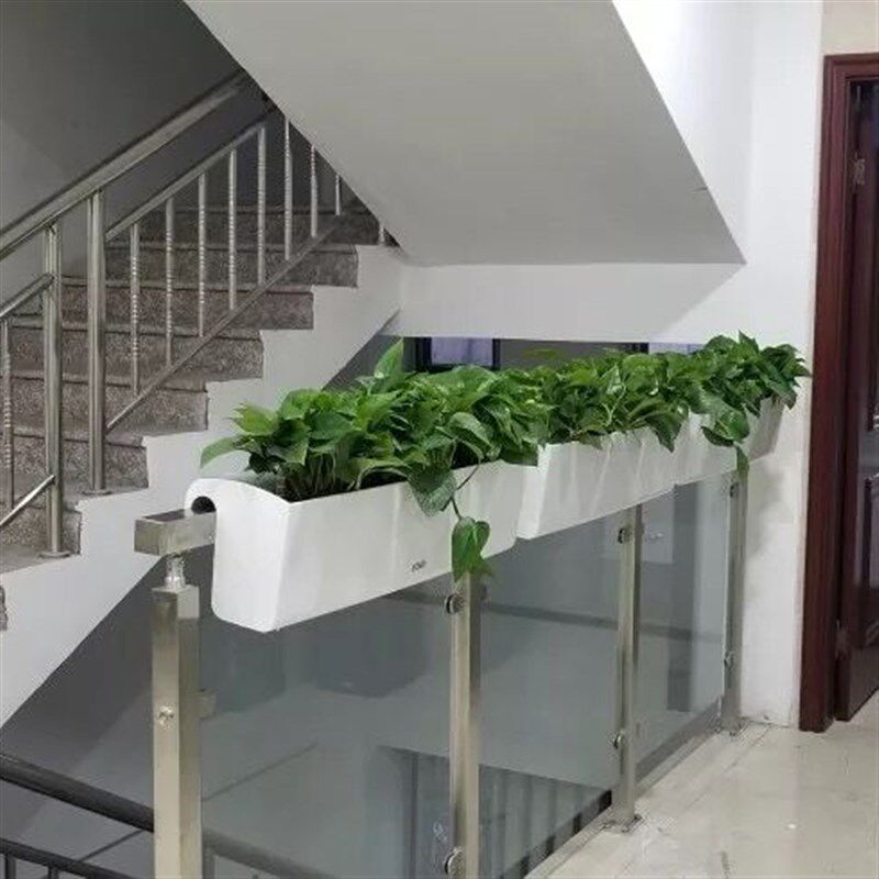 阳台栏杆花盆悬挂式护栏花架塑料自动吸水懒人长条长方形可挂花盆
