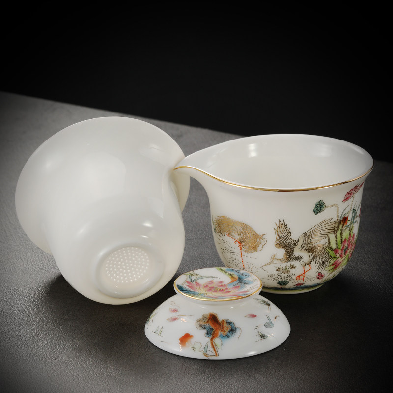 羊脂玉旅行茶具套装快客杯一壶二杯便携式随身功夫茶具户外泡茶器