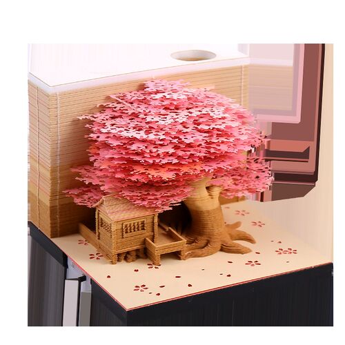 树屋立体便利贴3D纸雕模型摆件文创便利贴男女学生生日礼物来图定