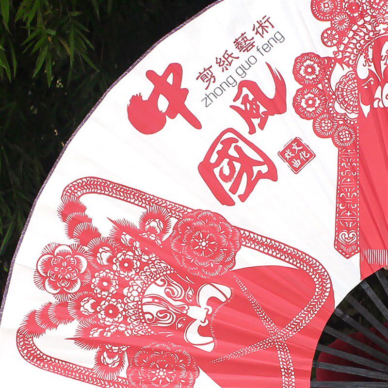 戏曲脸谱剪纸 国潮装饰大挂扇 墙挂大扇子中国风大折扇特色礼品扇