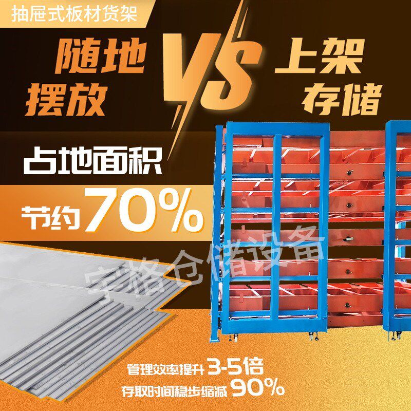 智能电动板材货架立式尾料手摇抽屉式多层货架加厚重型板材货架