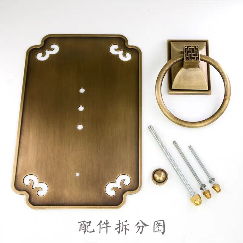 中式仿古大门纯铜门环把手别墅木门复古庭院铁门拉环双开门铜拉手