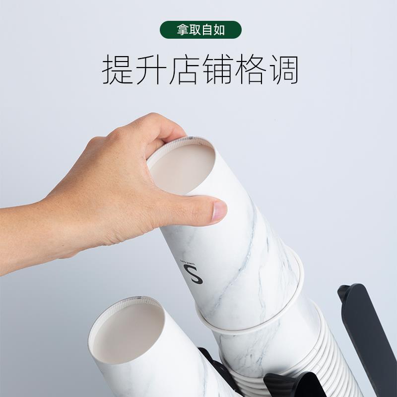 纸杯架奶茶店专用取杯器咖啡店纸杯吸管收纳层架不锈钢置杯架可定