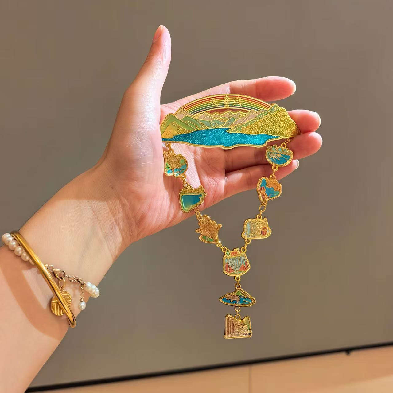 四川九寨沟金属项链吊坠冰箱贴